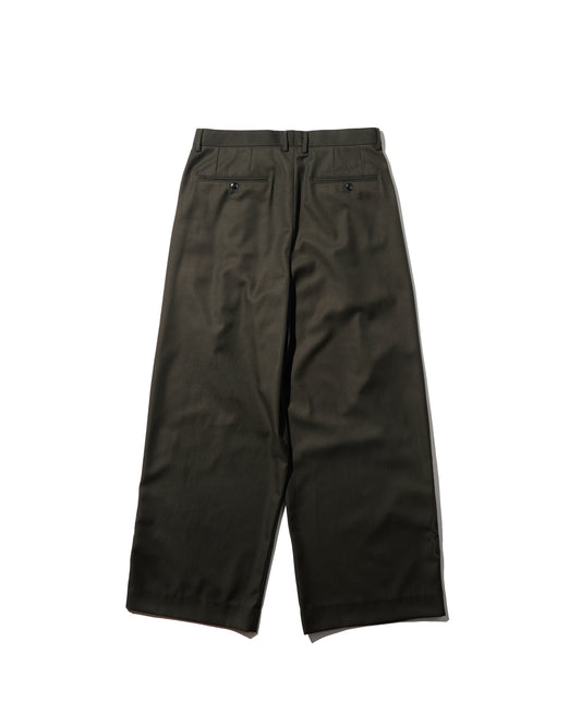 WIDE TWEED TROUSERS / COCOA BROWN