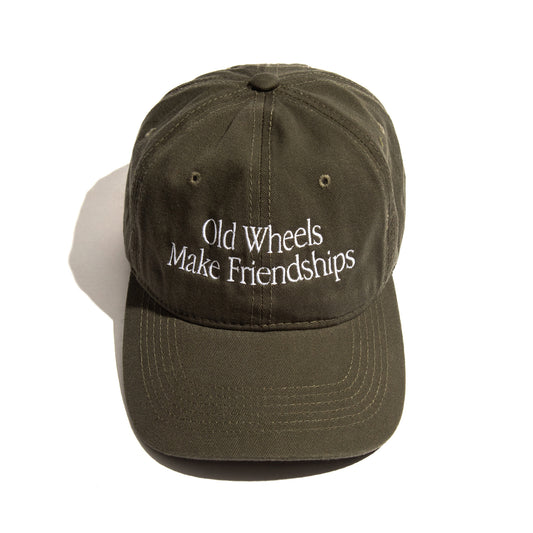 Old Wheels Make Friendship Embroidery Cap / Sage Green