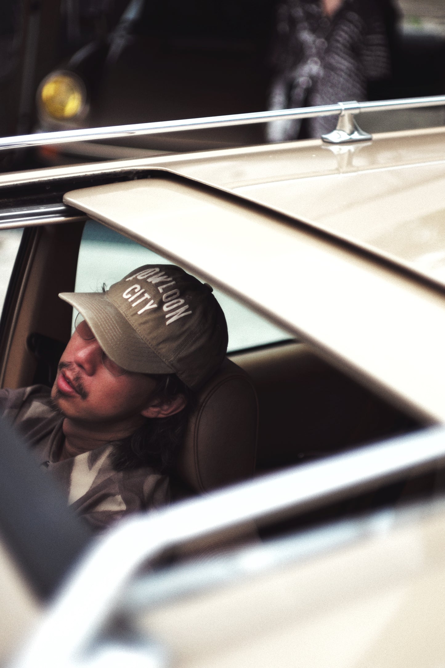 Faded Washed Hand Quilted “Kowloon City” Cap / Faded Beige