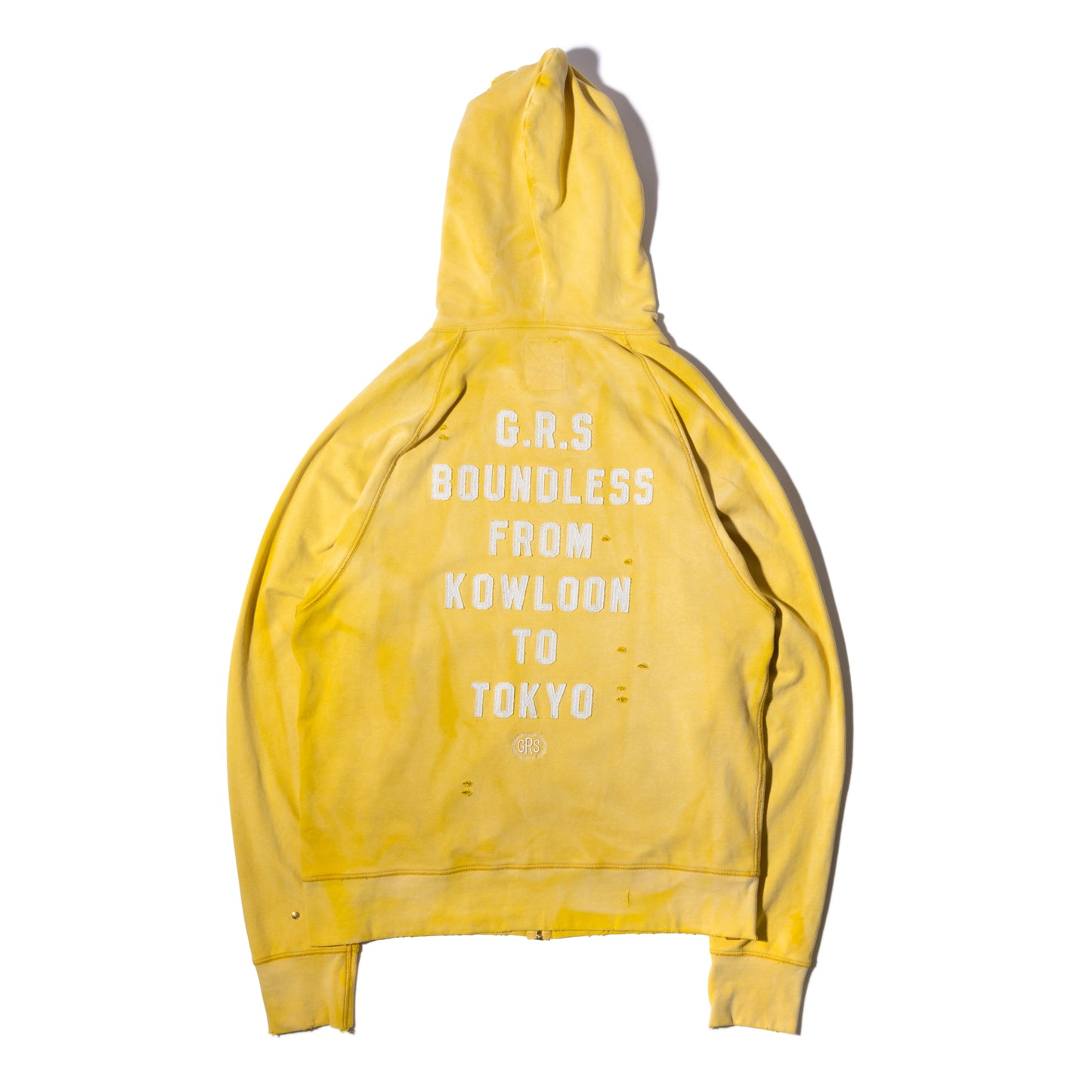 Sun Faded Kowloon Lightweight Zip-up Hoodie / Summer Yellow