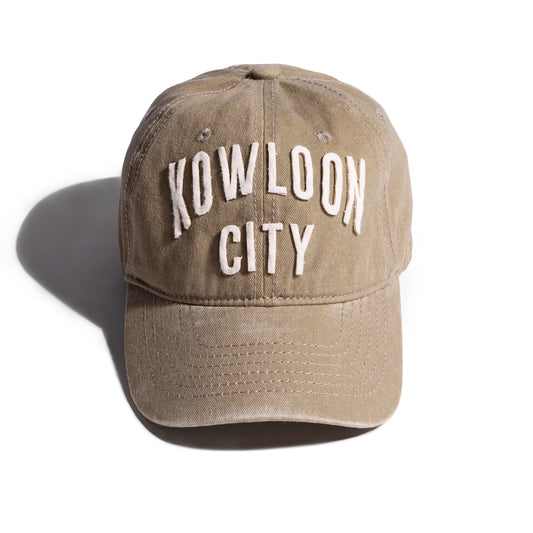 Faded Washed Hand Quilted “Kowloon City” Cap / Faded Beige