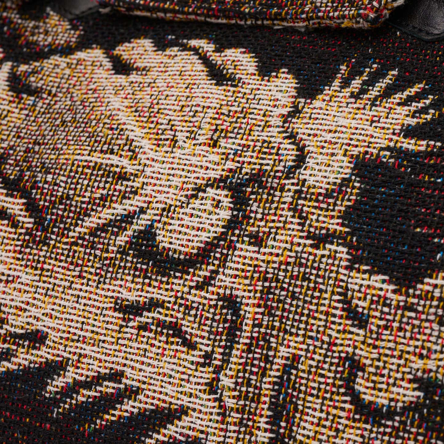 STD JACQUARD & CALF LEATHER TOTE BAG
