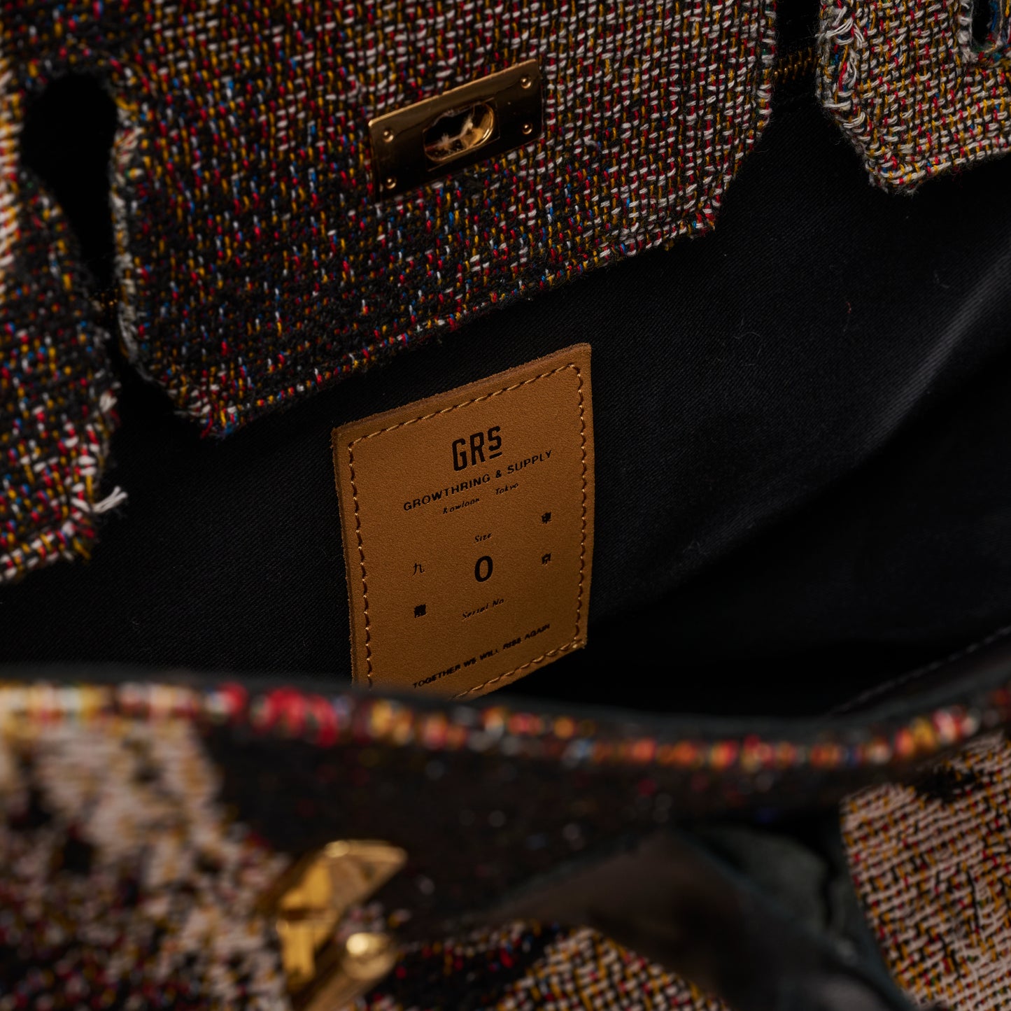 STD JACQUARD & CALF LEATHER TOTE BAG