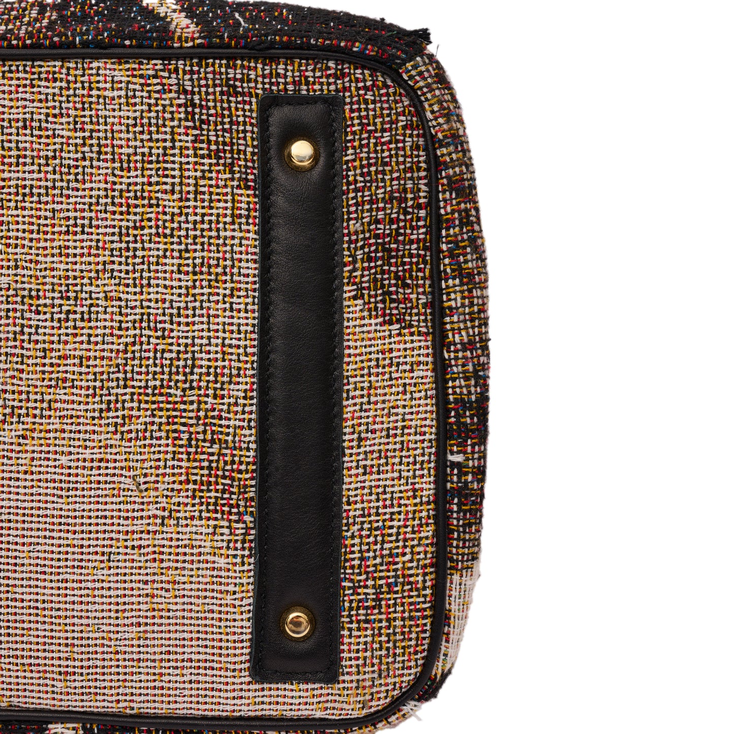 STD JACQUARD & CALF LEATHER TOTE BAG
