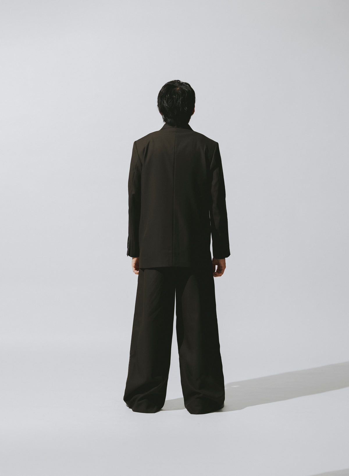 WIDE TWEED TROUSERS / COCOA BROWN