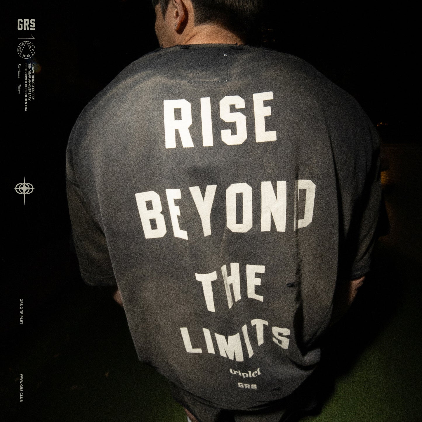 GRS x TRIPLET SUN FADED DISTRESSED "KOWLOON" SS SWEAT TOP