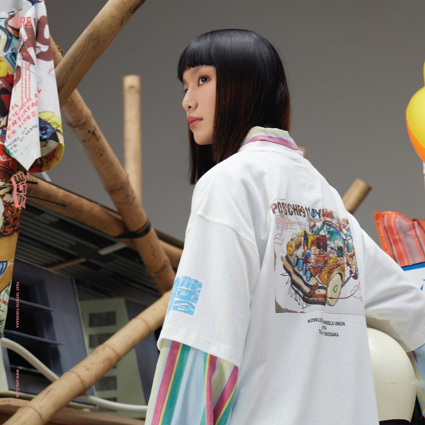 GRS X TATSUYA YOKOSAKA WASHED GRAPHIC TEE