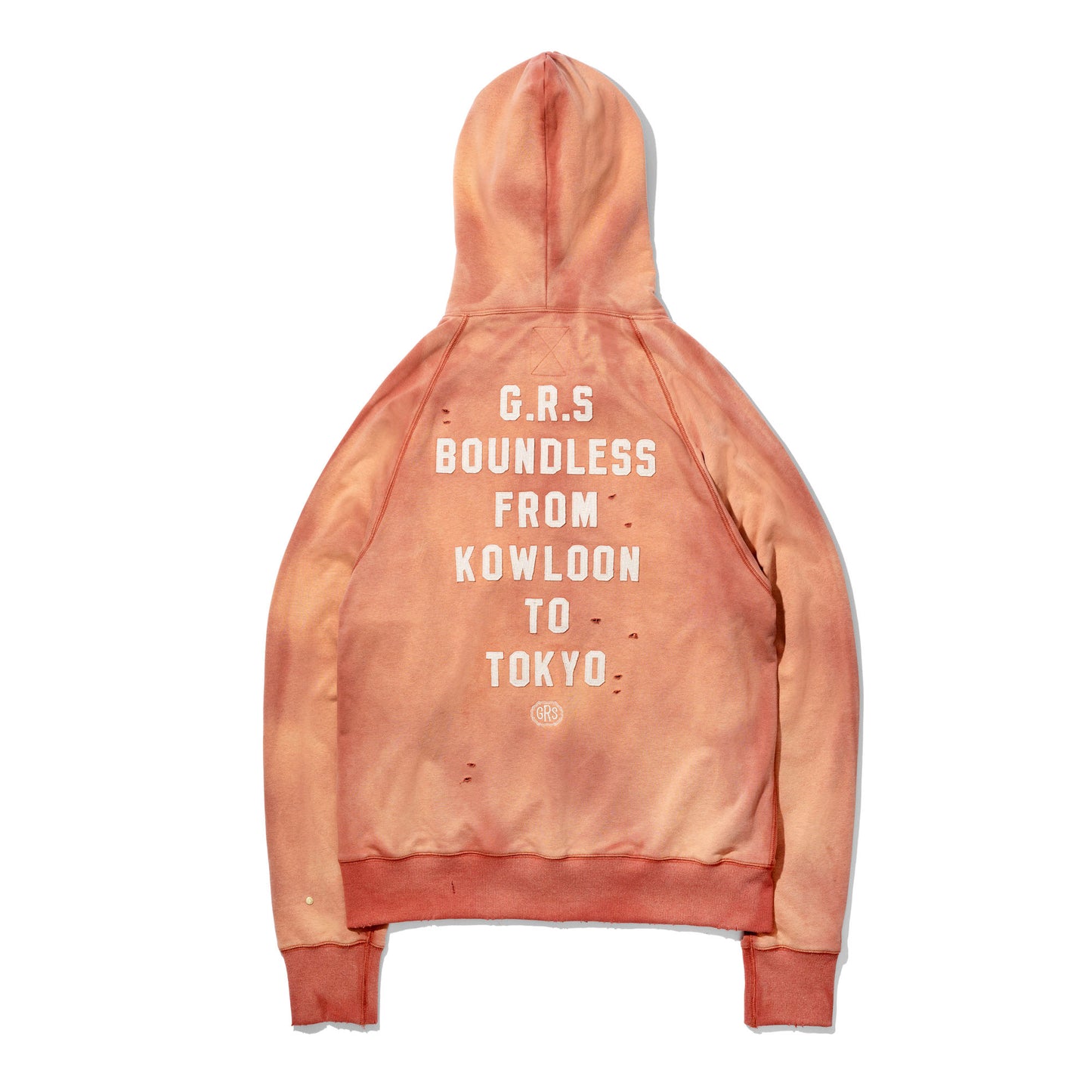 Sun Faded Kowloon Lightweight Zip-up Hoodie / Mars Red