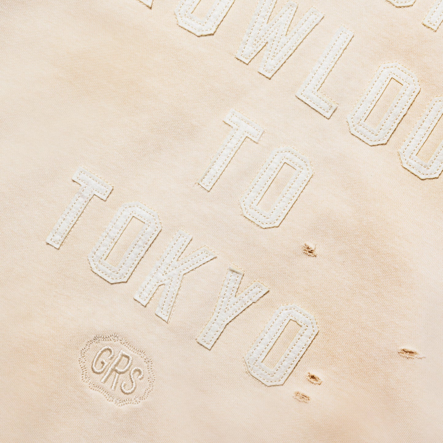 Sun Faded Kowloon Lightweight Zip-up Hoodie / Pastel Beige