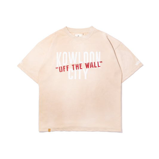 Sun Faded Hand Stencil Heavy Washed "Kowloon City" Tee