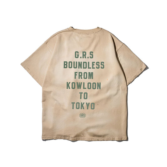 F&P SUN FADED DISTRESSED FREEDOM TEE / VINTAGE WHITE
