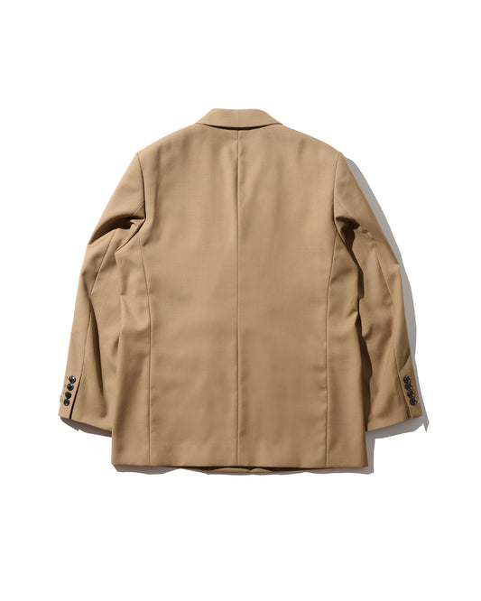 DOUBLE BREASTED TWEED BLAZER / TAN