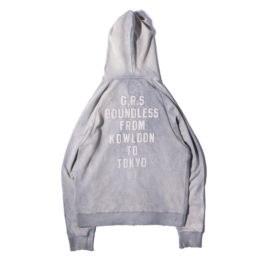 Sun Faded Kowloon Lightweight Zip-up  Hoodie / Heather Grey