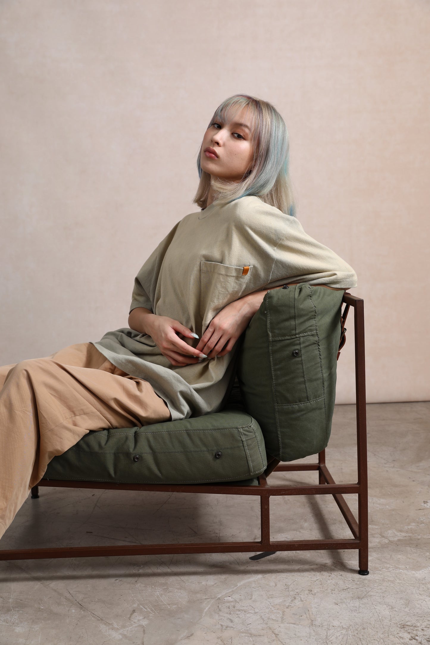 Faded Washed S/S Pocket Big Tee / Faded Sage
