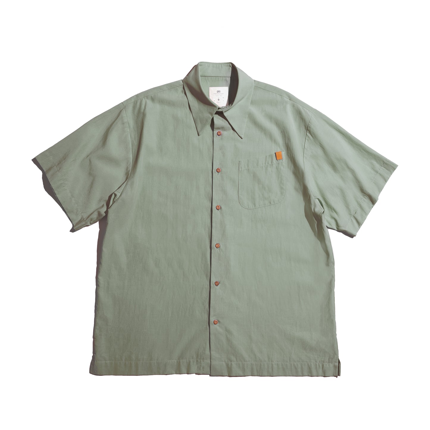 Faded Color S/S Pocket Big Shirt / Sage Green