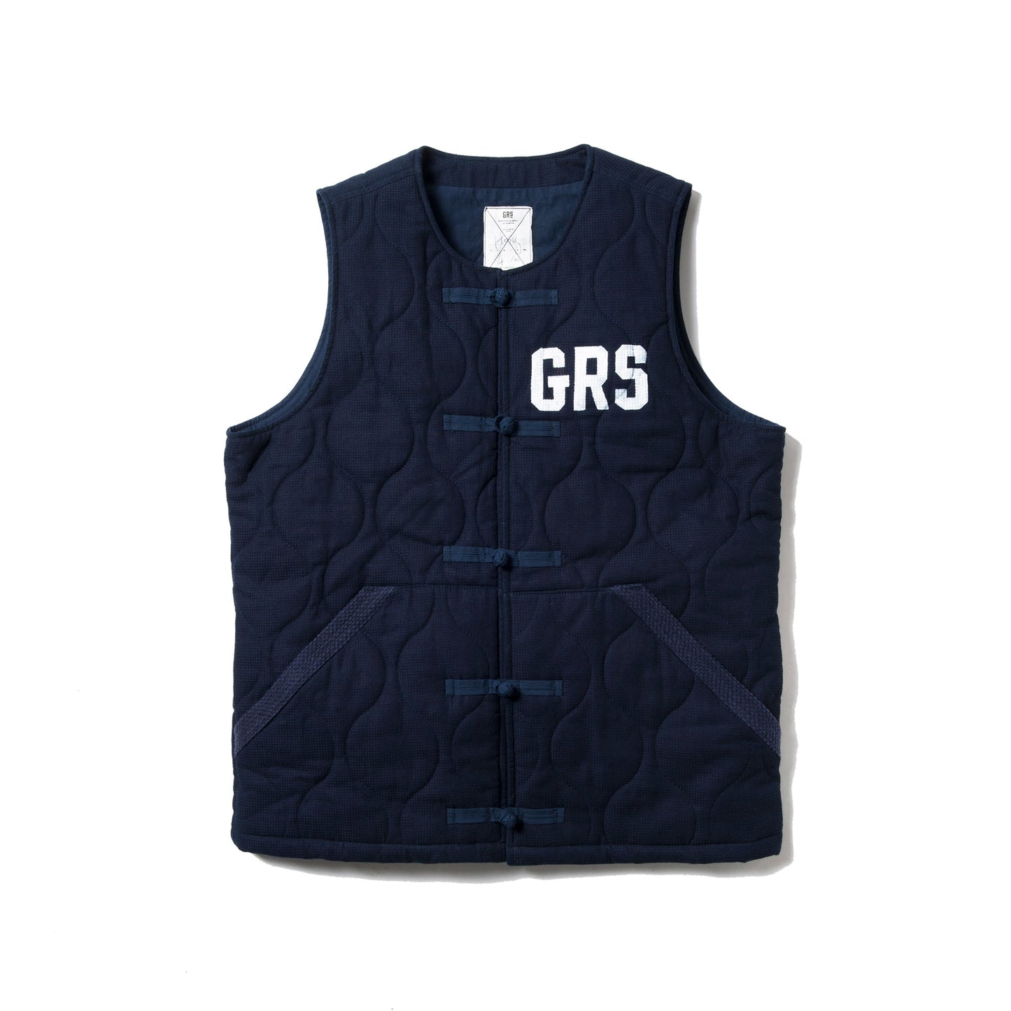 BOUNDLESS SERIES - HAND PAINTEDS SASHIKO QUILTED VEST by HK SIGN PAINTER MAN LUK