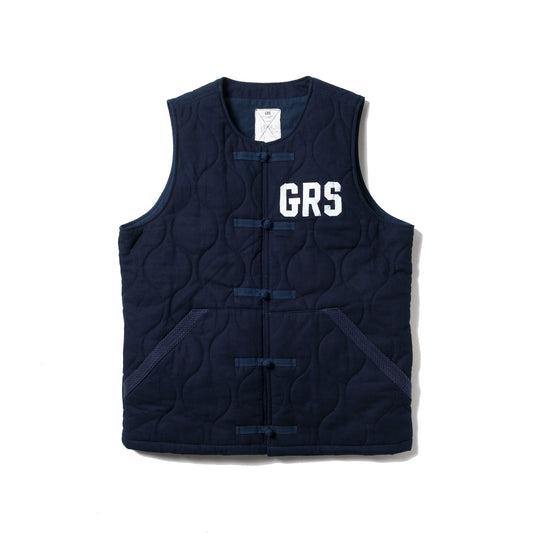 BOUNDLESS SERIES - HAND PAINTEDS SASHIKO QUILTED VEST by HK SIGN PAINTER MAN LUK