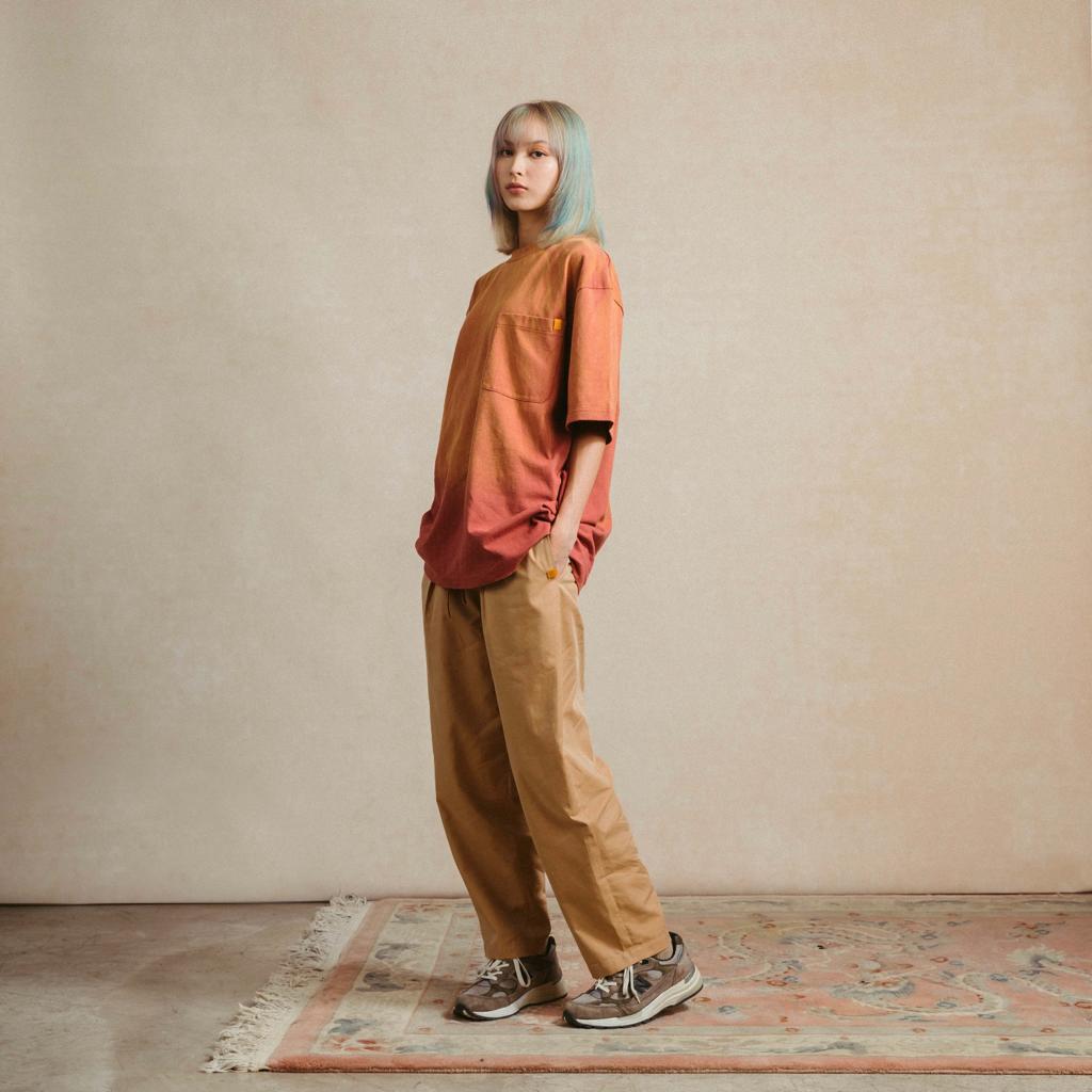 Faded Washed S/S Pocket Big Tee / Faded Flame