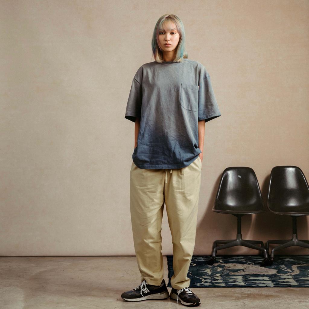 Faded Washed S/S Pocket Big Tee / Faded Blue