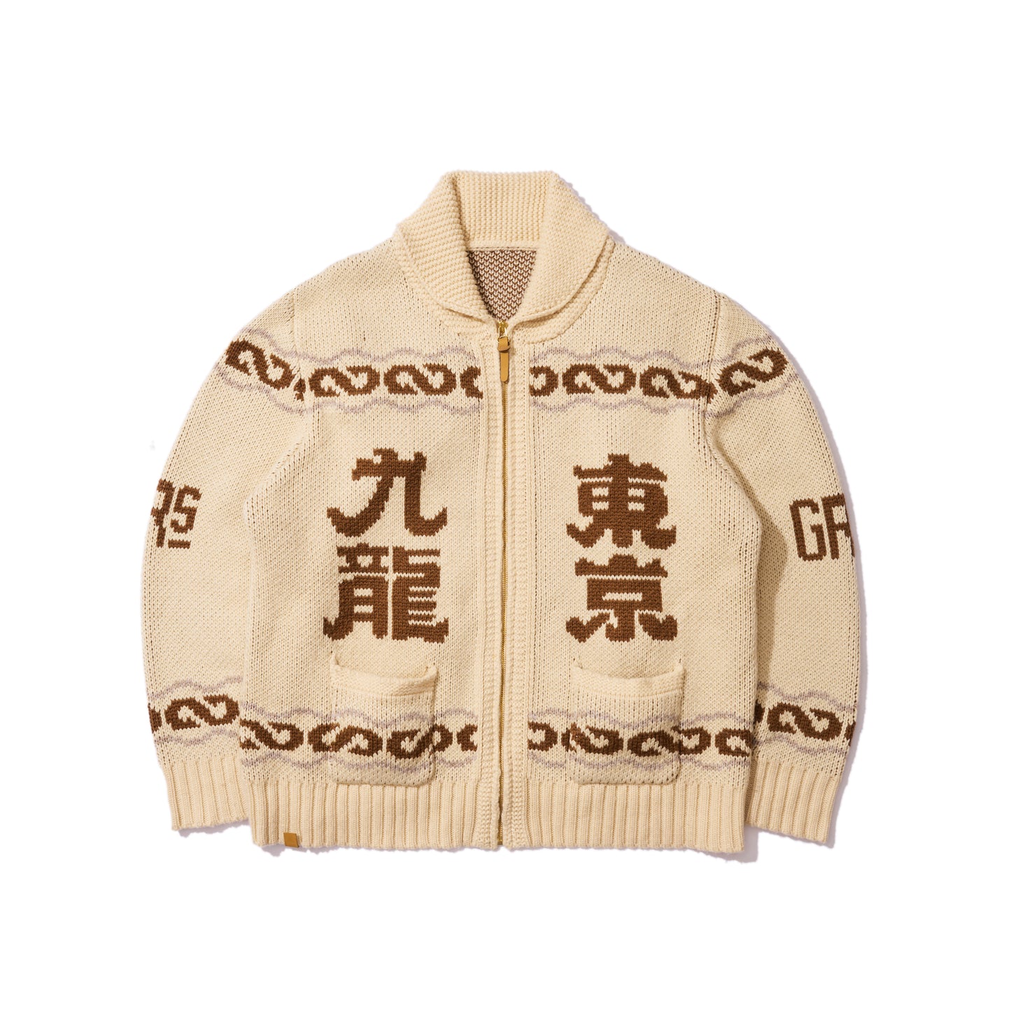 Tokyo & Kowloon Dragon Patterned Knitted Cardigan