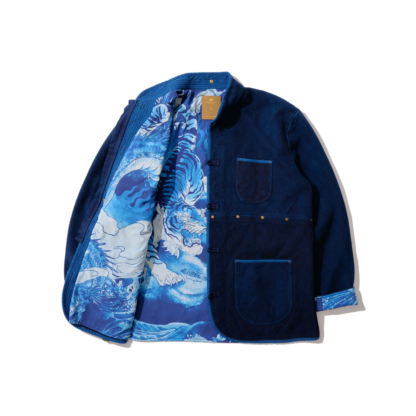 [PRE-ORDER] GRS X NEEDLESS SASHIKO INDIGO KUNG FU JACKET