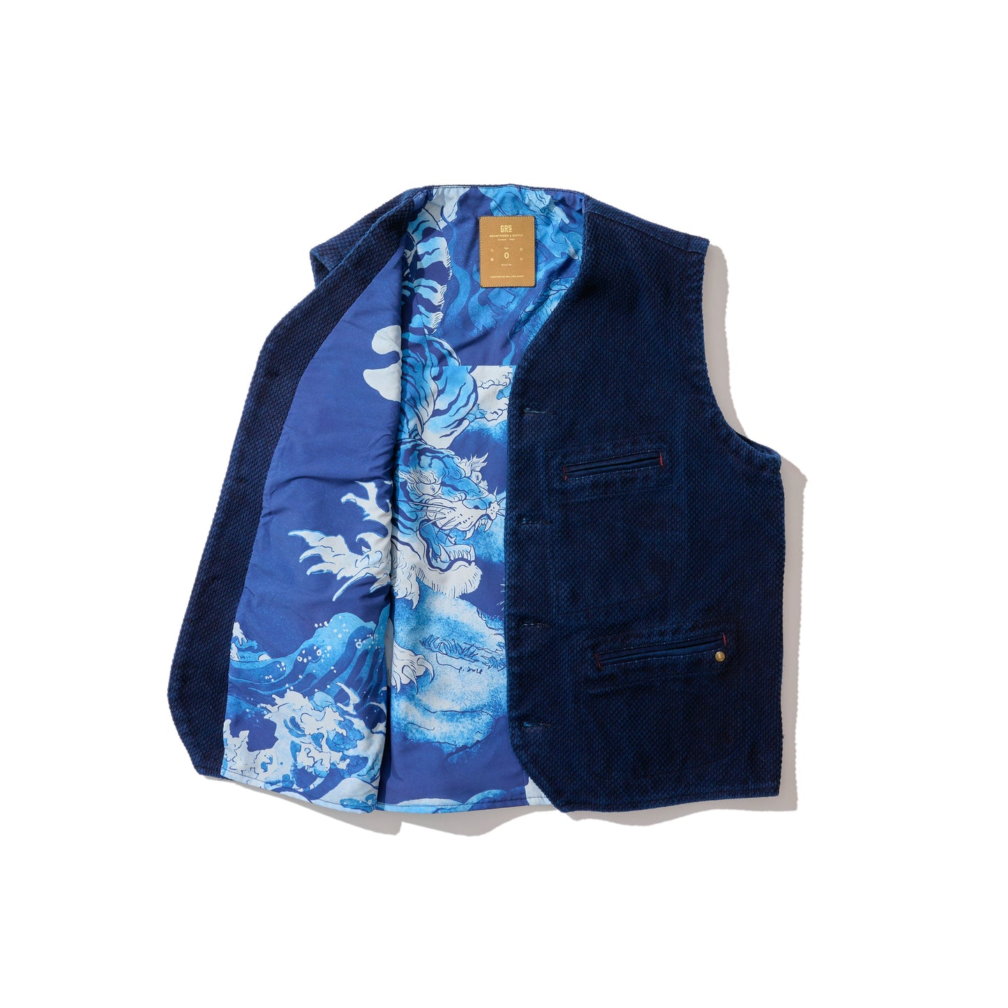 [PRE-ORDER] GRS X NEEDLESS SASHIKO INDIGO WORKER VEST