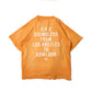 SUN FADED HAND STENCIL WASHED “KOWLOON” TEE / SIGNAL ORANGE