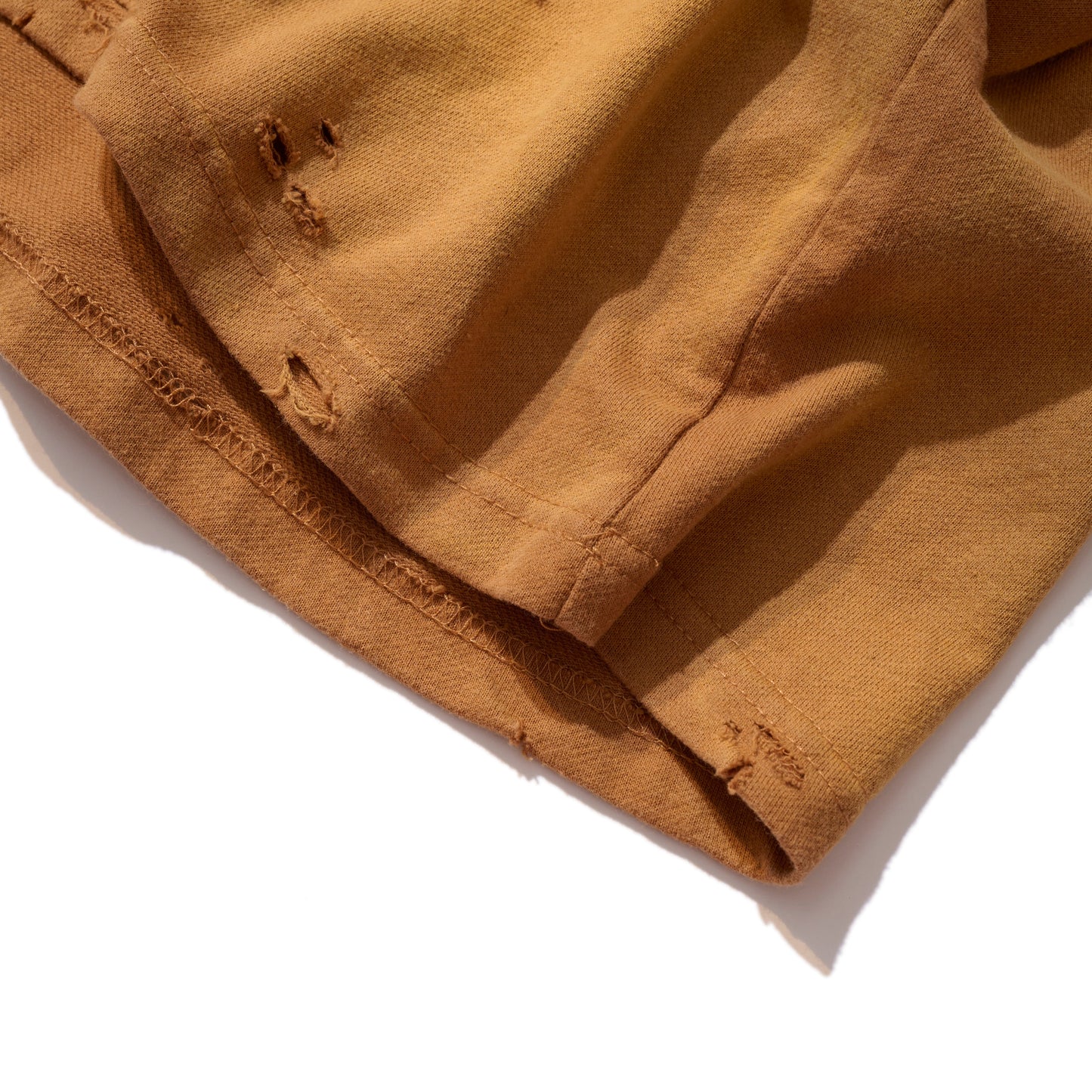 SUN FADED HAND STENCIL WASHED “KOWLOON” TEE / SEPIA BROWN