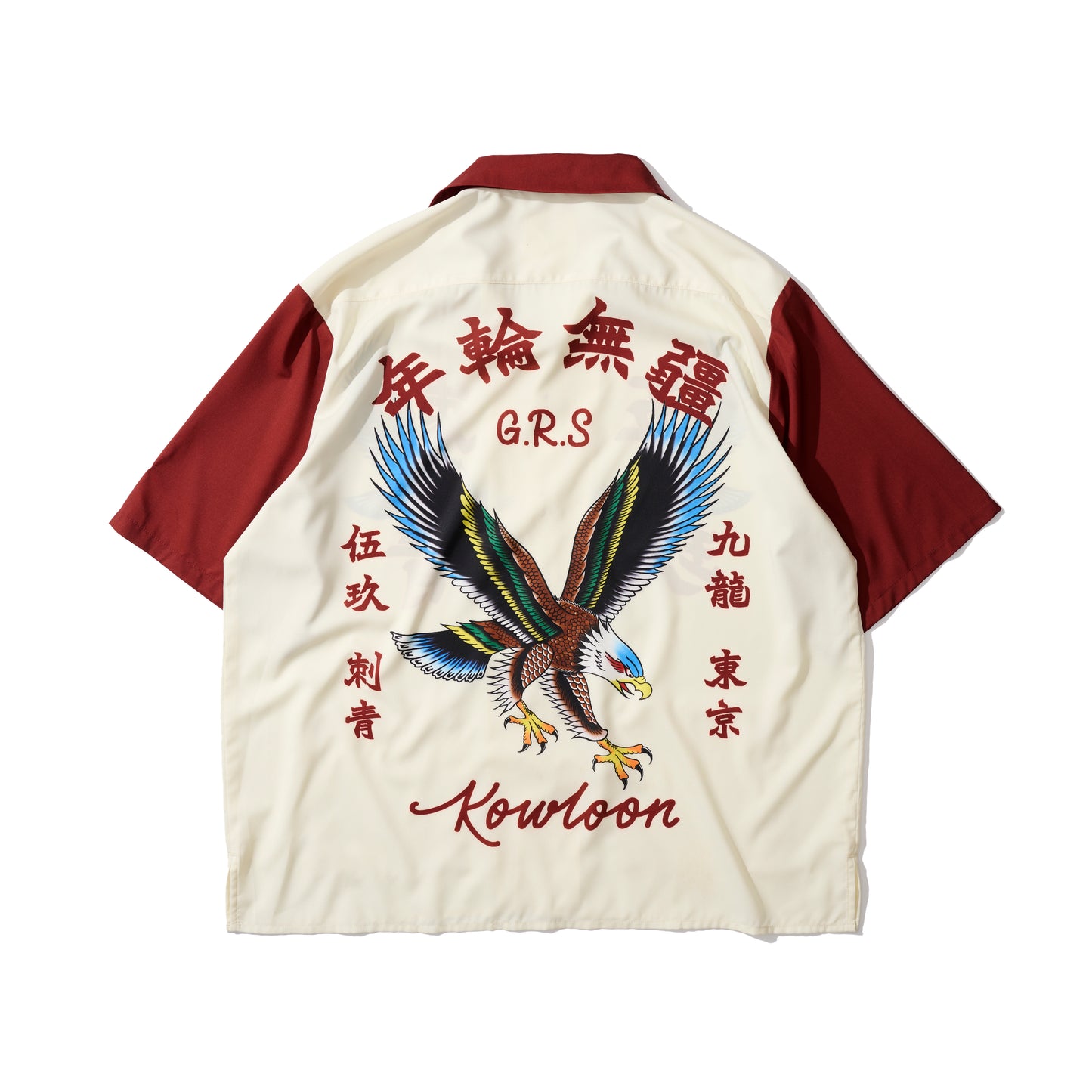 GRS x 59TATTOO OVERPRINT CAMP COLLAR SHIRT / FLYING EAGLE