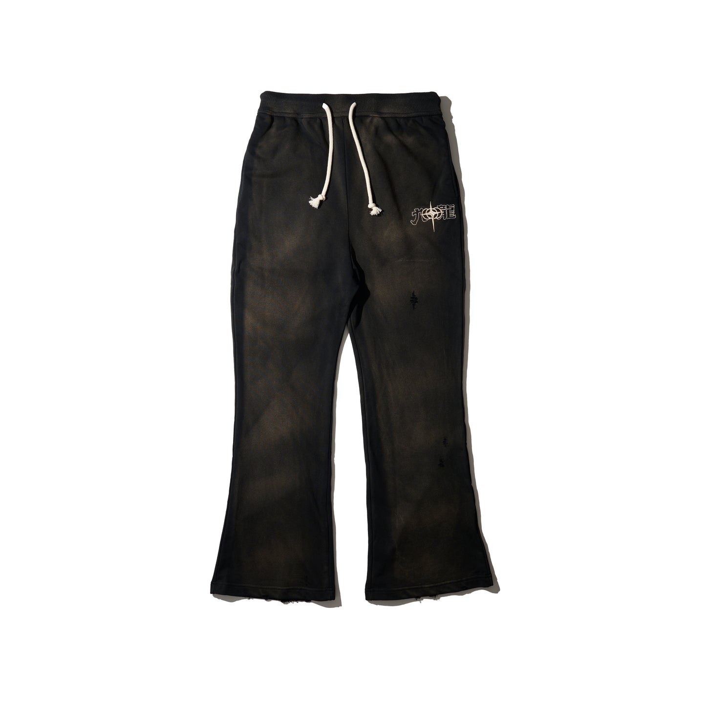 GRS x TRIPLET SUN FADED DESTROYED BOOTCUT SWEAT PANTS