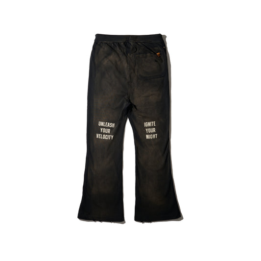 GRS x TRIPLET SUN FADED DESTROYED BOOTCUT SWEAT PANTS