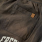 SUN FADED PATCHWORK WASHED “FREEDOM” SWEAT PANTS / CHARCOAL