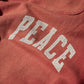 SUN FADED PATCHWORK WASHED “PEACE” SWEAT PANTS / BURGUNDY