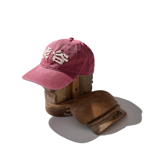 Faded Washed Hand Quilted "Shibuya” Cap / Burgundy