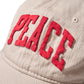 FADED WASHED HAND QUILTED "PEACE” CAP / KHAKI