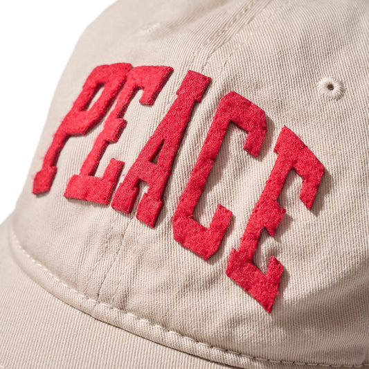 FADED WASHED HAND QUILTED "PEACE” CAP / KHAKI