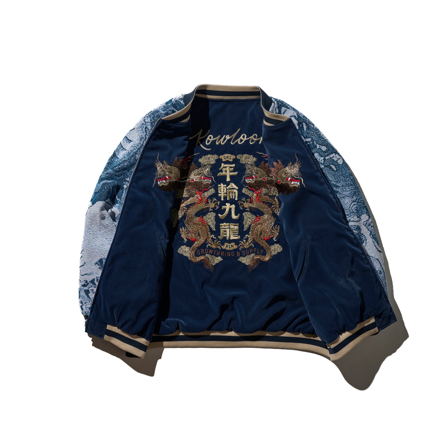 [Pre-Order] Reversible Jacquard Sukajan Jacket / Aga Blue