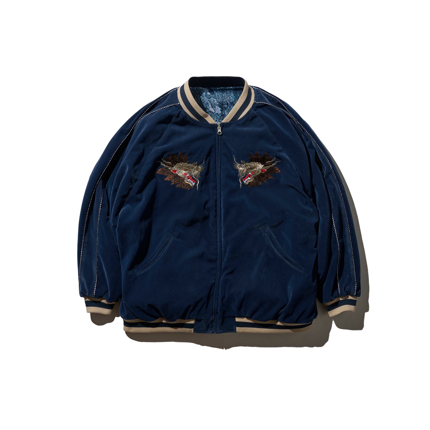 [Pre-Order] Reversible Jacquard Sukajan Jacket / Aga Blue