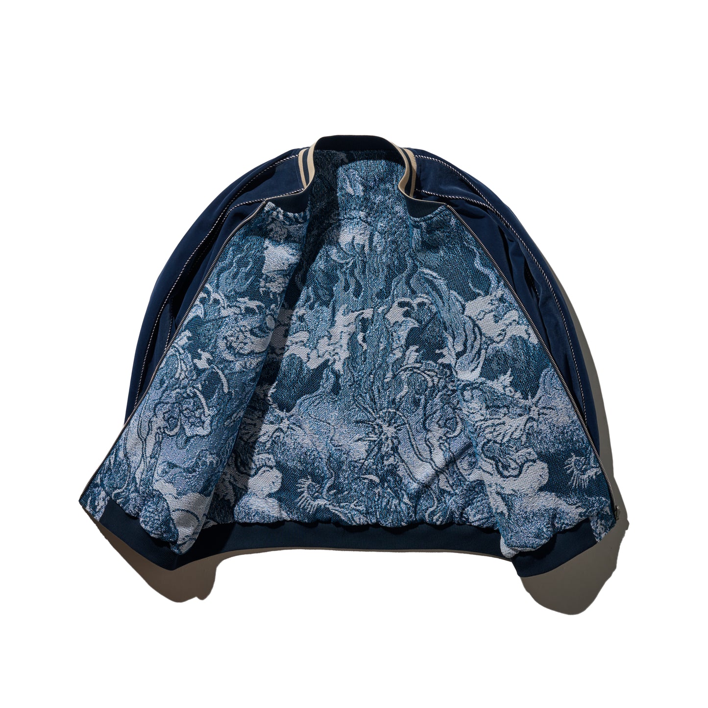 Reversible Jacquard Sukajan Jacket / Aga Blue