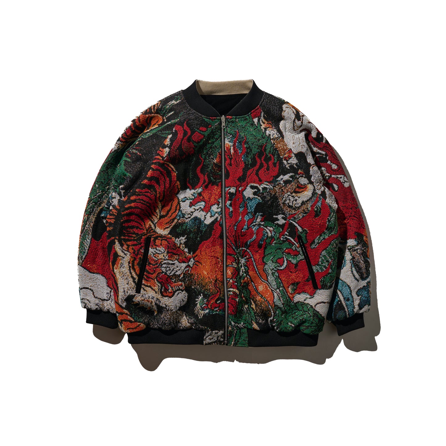 Reversible Jacquard Sukajan Jacket / Brilliant Black