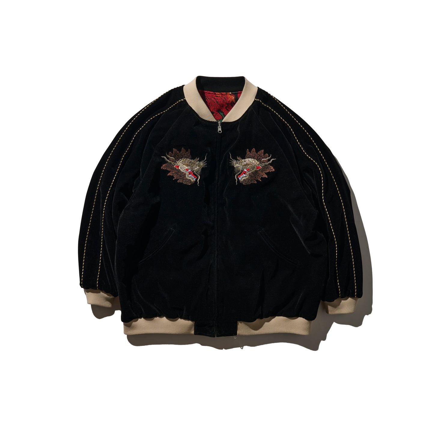 [Pre-Order] Reversible Jacquard Sukajan Jacket / Brilliant Black