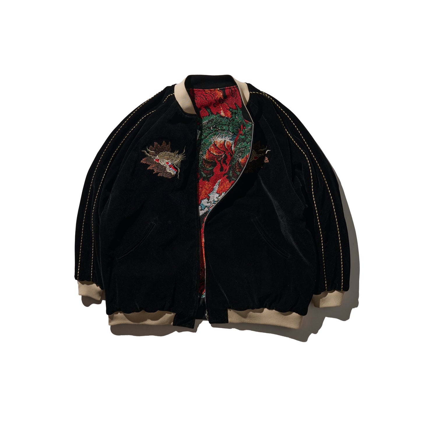 Reversible Jacquard Sukajan Jacket / Brilliant Black