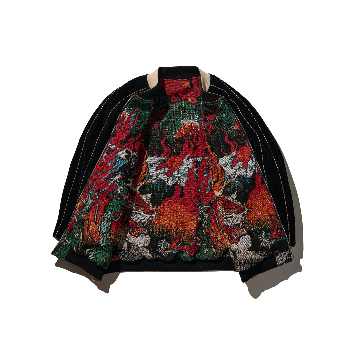 [Pre-Order] Reversible Jacquard Sukajan Jacket / Brilliant Black