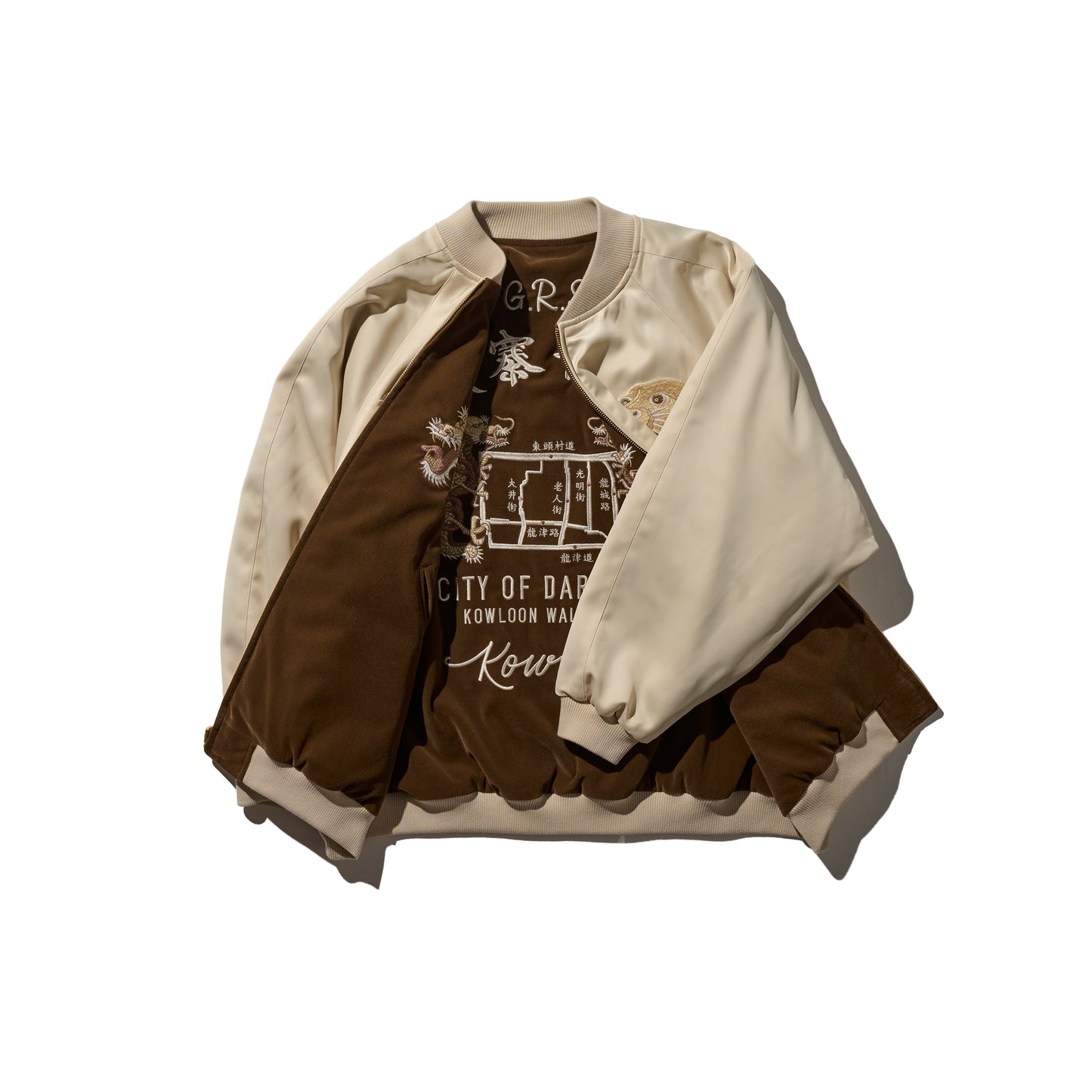 GRS Signature Reversible Sukajan Jacket / Chestnut & Gold