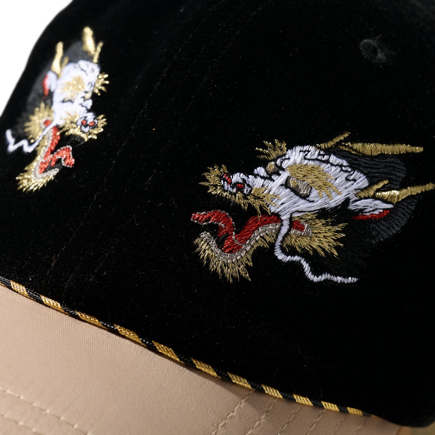 Embroidery Velvet Suka Cap / Double Dragon