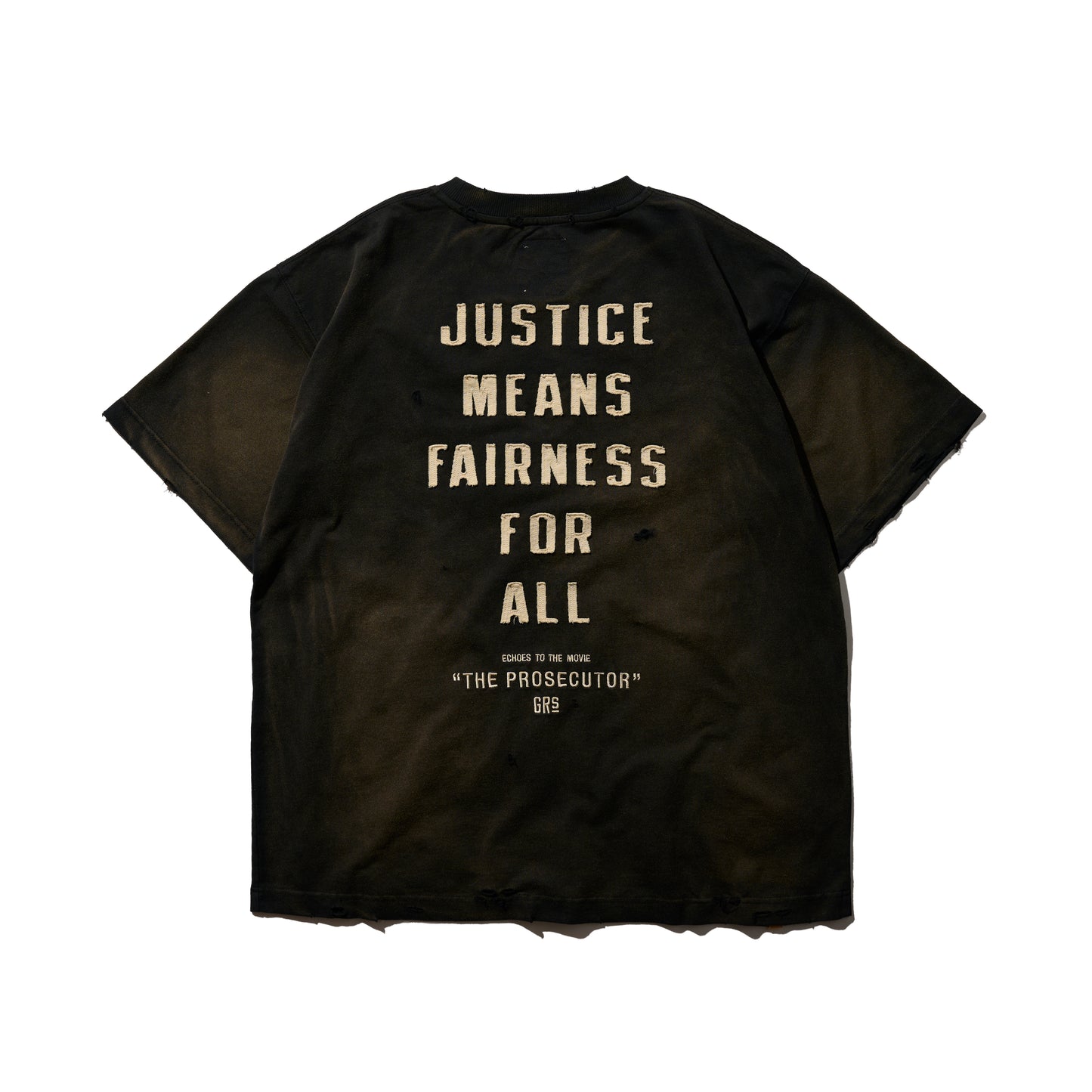 GRS x The Prosecutor Sun Faded Distressed “Justice” Tee