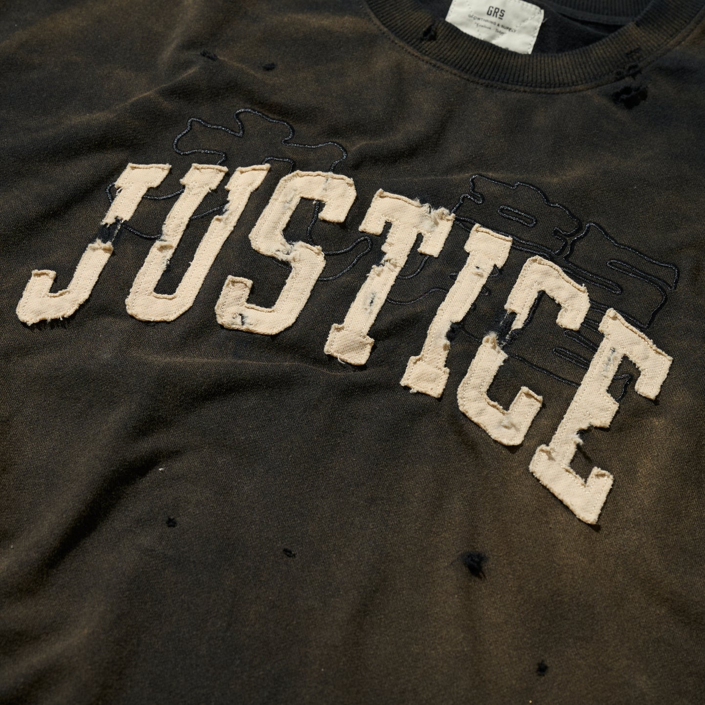 GRS x The Prosecutor Sun Faded Distressed “Justice” Tee