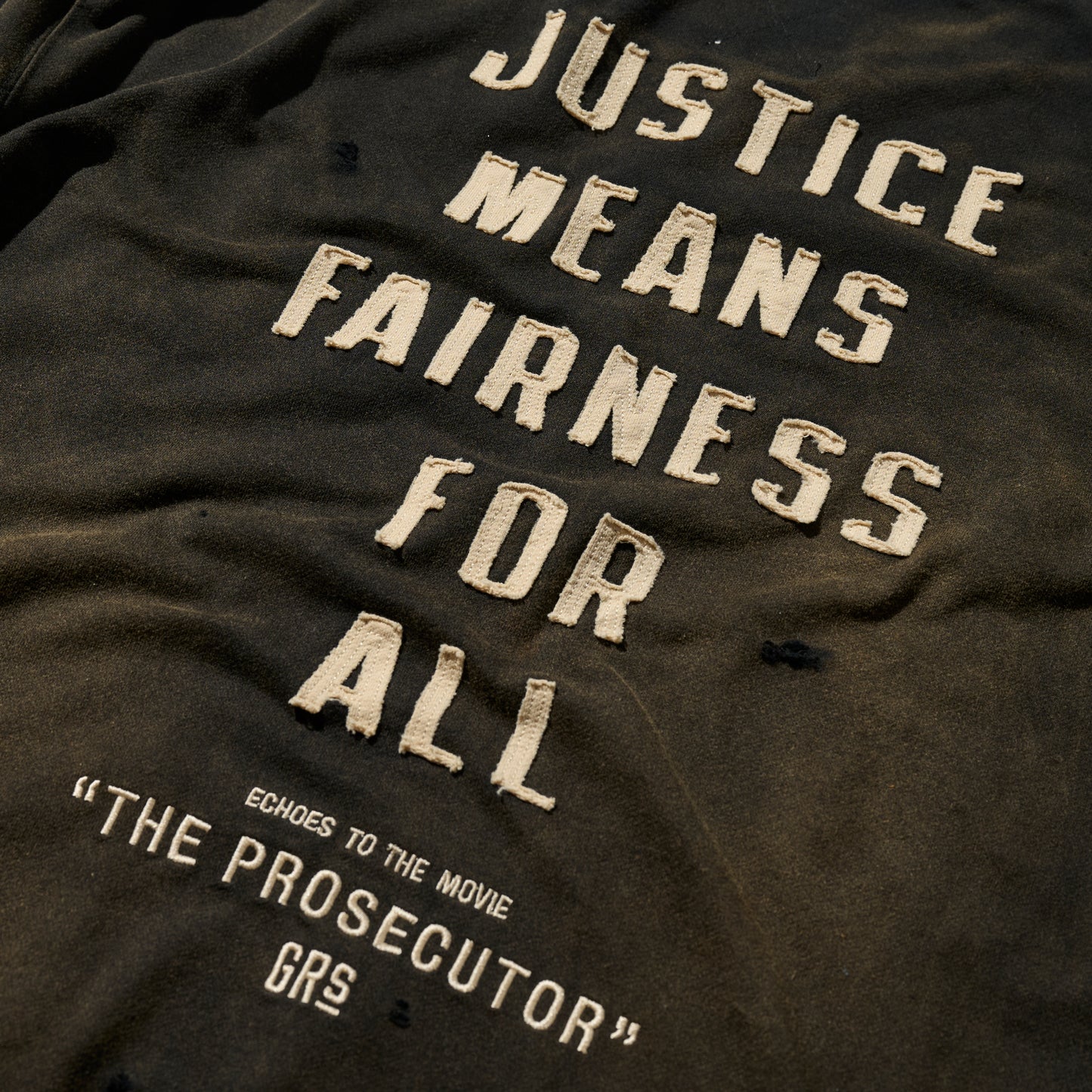 GRS x The Prosecutor Sun Faded Distressed “Justice” Tee