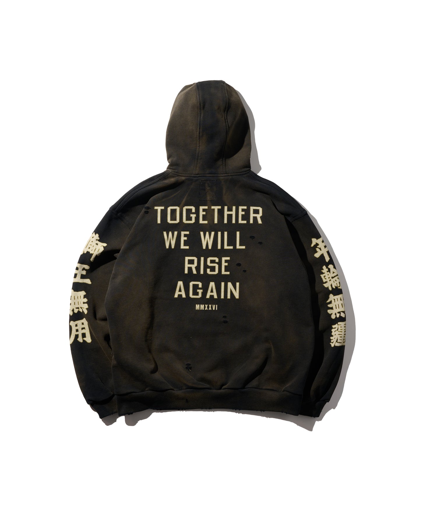 HEAVYWEIGHT SUN FADED HOODIES / BLACK