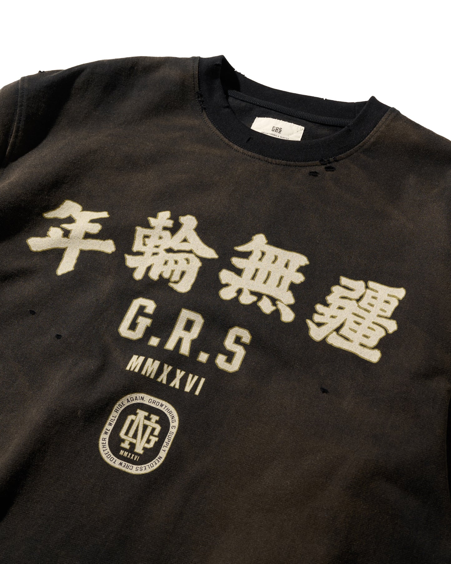 HEAVYWEIGHT SUN FADED TEE / BLACK